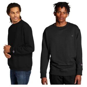 Champion crew neck sweatshirt black front C logo